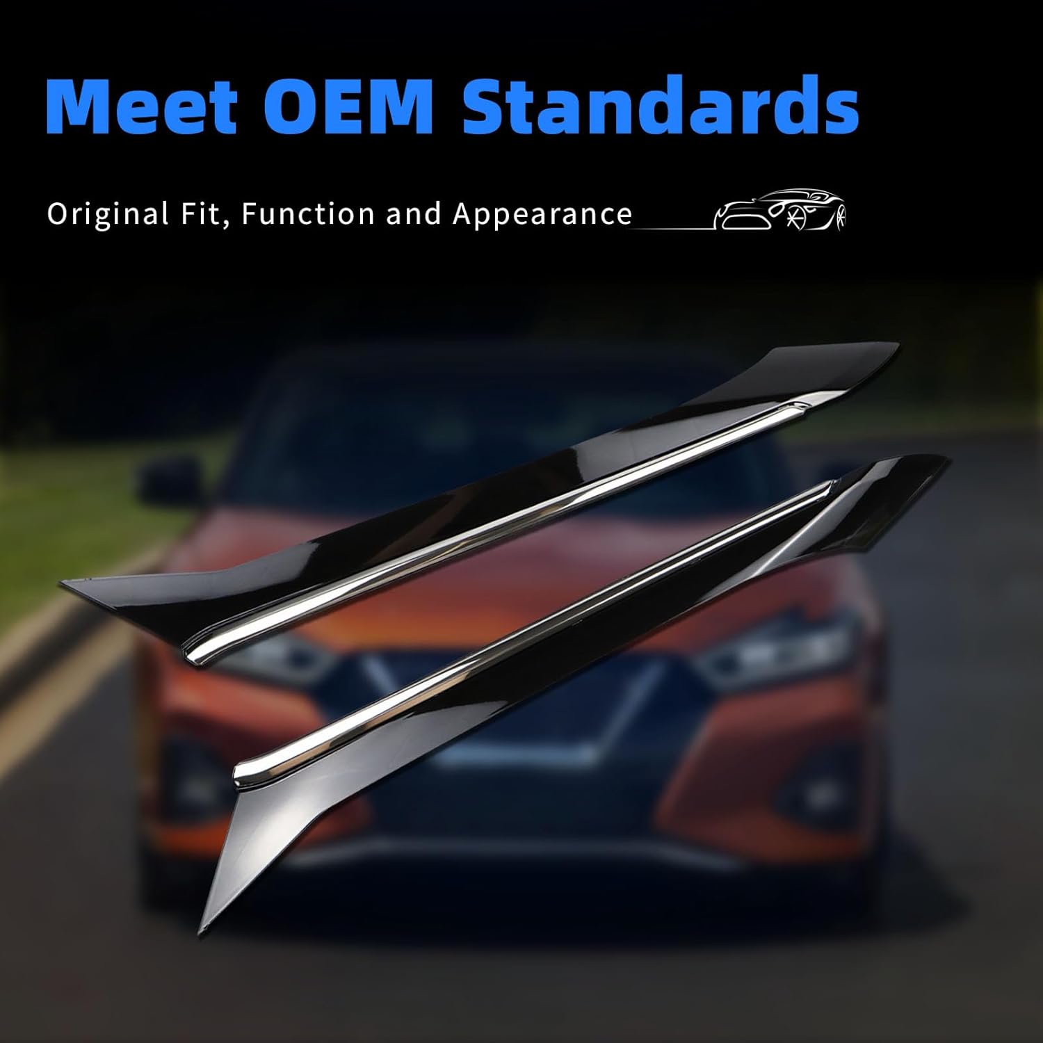 C Pillar Driver Side and Passenger Side Rear Quarter Panel Molding Compatible with Nissan Maxima 2016-2021 Replace OE 78872-9DD0A 78873-9DD0A