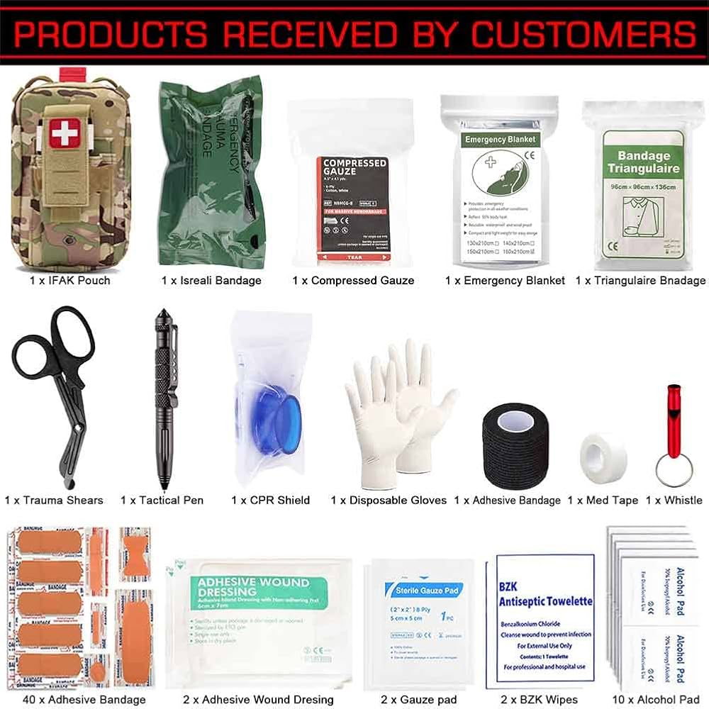 Trauma Kit 実物 IFAK Amazon.com: IFAK (Individual First Aid Kit) Trauma Kit with