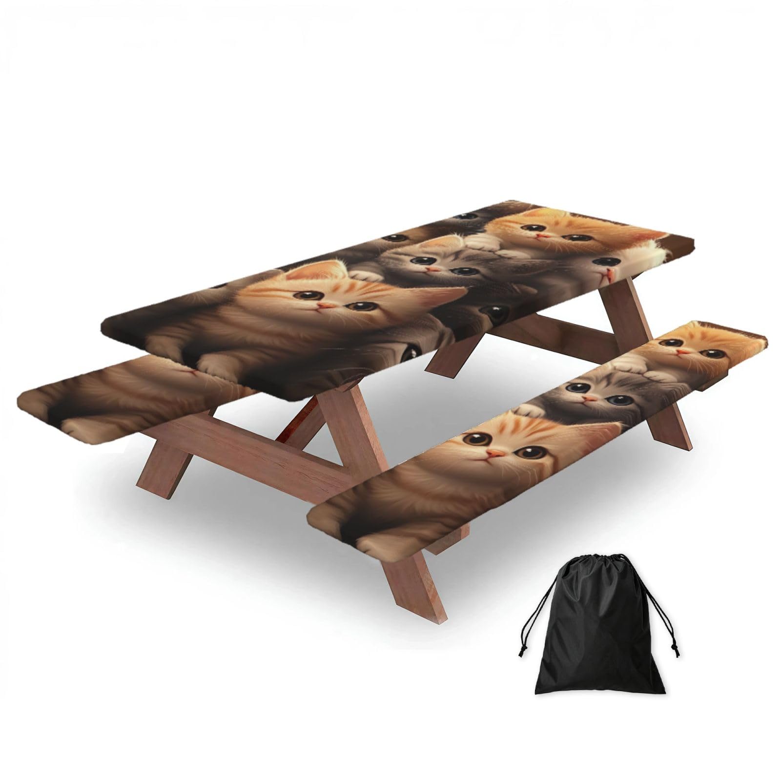 Nappe de pique-nique élastique 183 cm : ne s'envole plus au vent sur votre table de camping