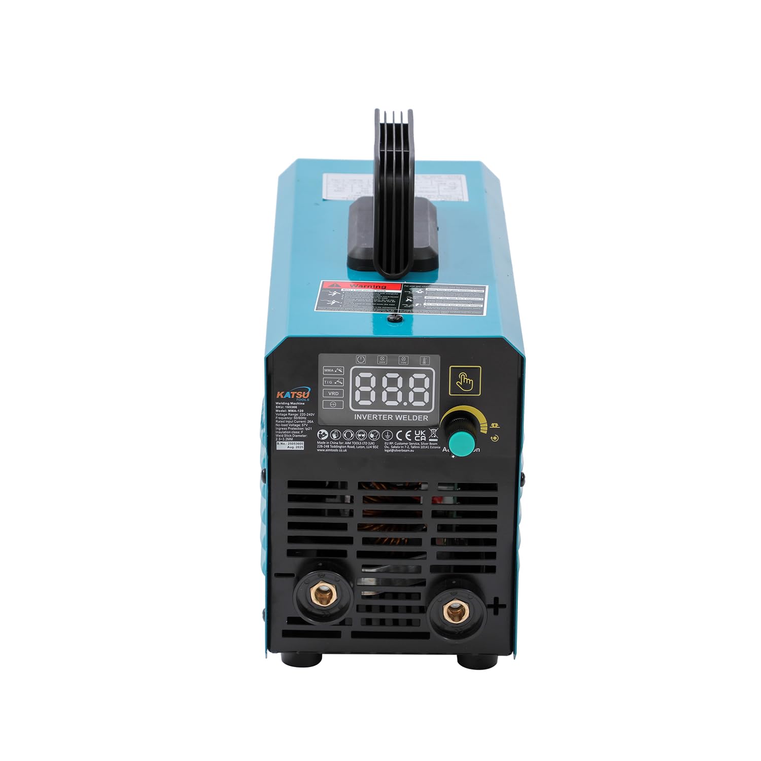 KATSU Tools Mini Saldatrice Inverter IGBT MMA 120A – Saldatrice ad Arco Portatile 2 in 1 Lift TIG/Elettrodo – Display Digitale – Per Uso Domestico ed Esterno