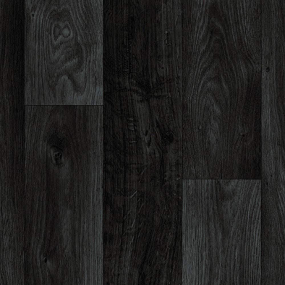 247Floors Wood Plank Effect Magic Vinyl Flooring 2.8mm Realistic Foam Backed Slip Resistant Lino (7m x 2m / 22ft 11" x 6ft 6", Black Planks)