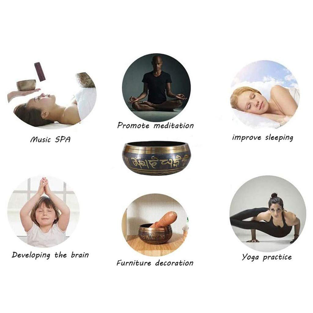 Cuenco Tibetano, Juego de Cuencos Tibetanos, Cuenco Tibetano de Meditación de 20cm, Promueve La Paz, Curación de Chakras Y Atención Plena