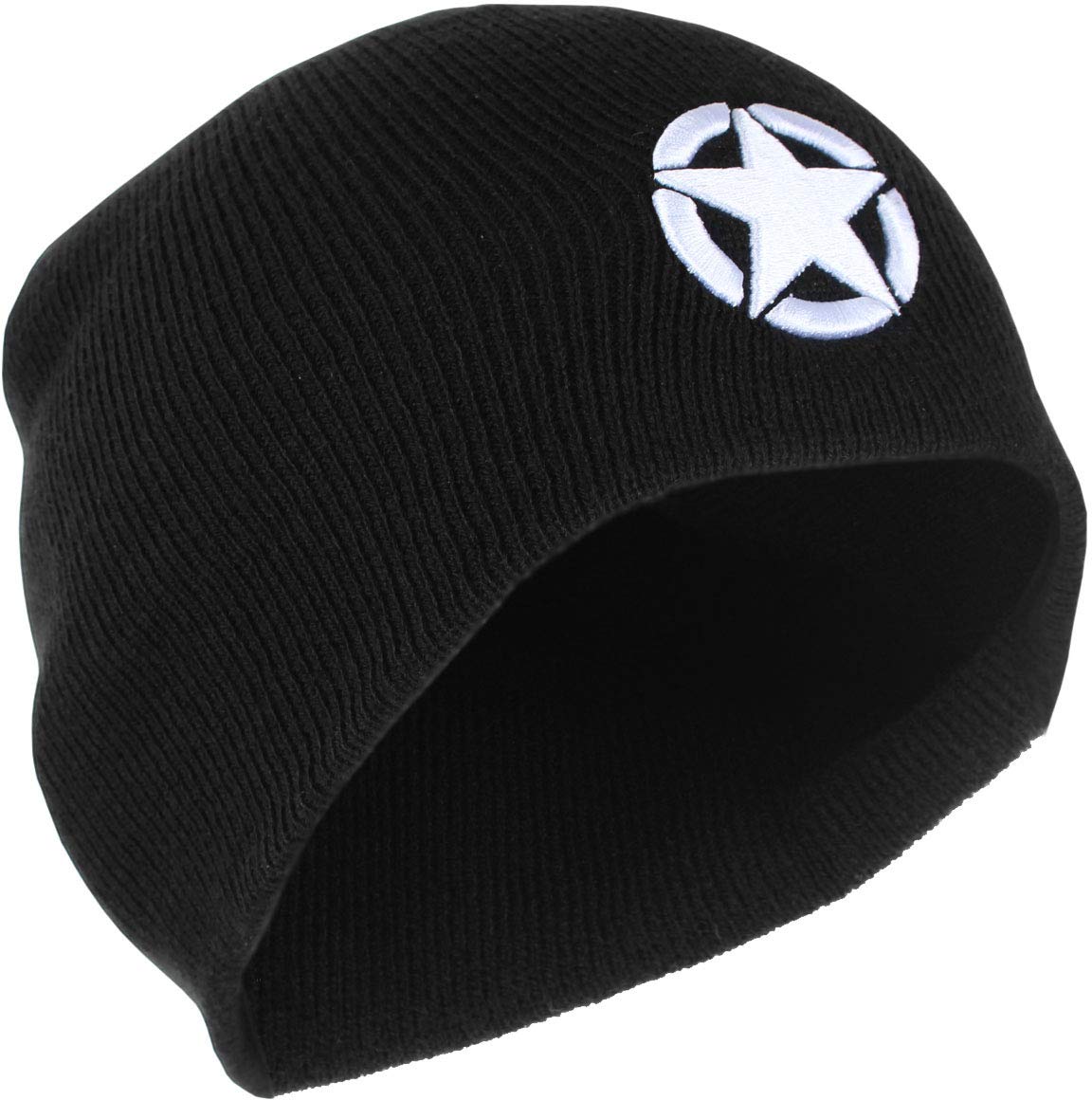 Fostex Garments Men's Black Fostex Ww2 Star Beanie Hat (Black)