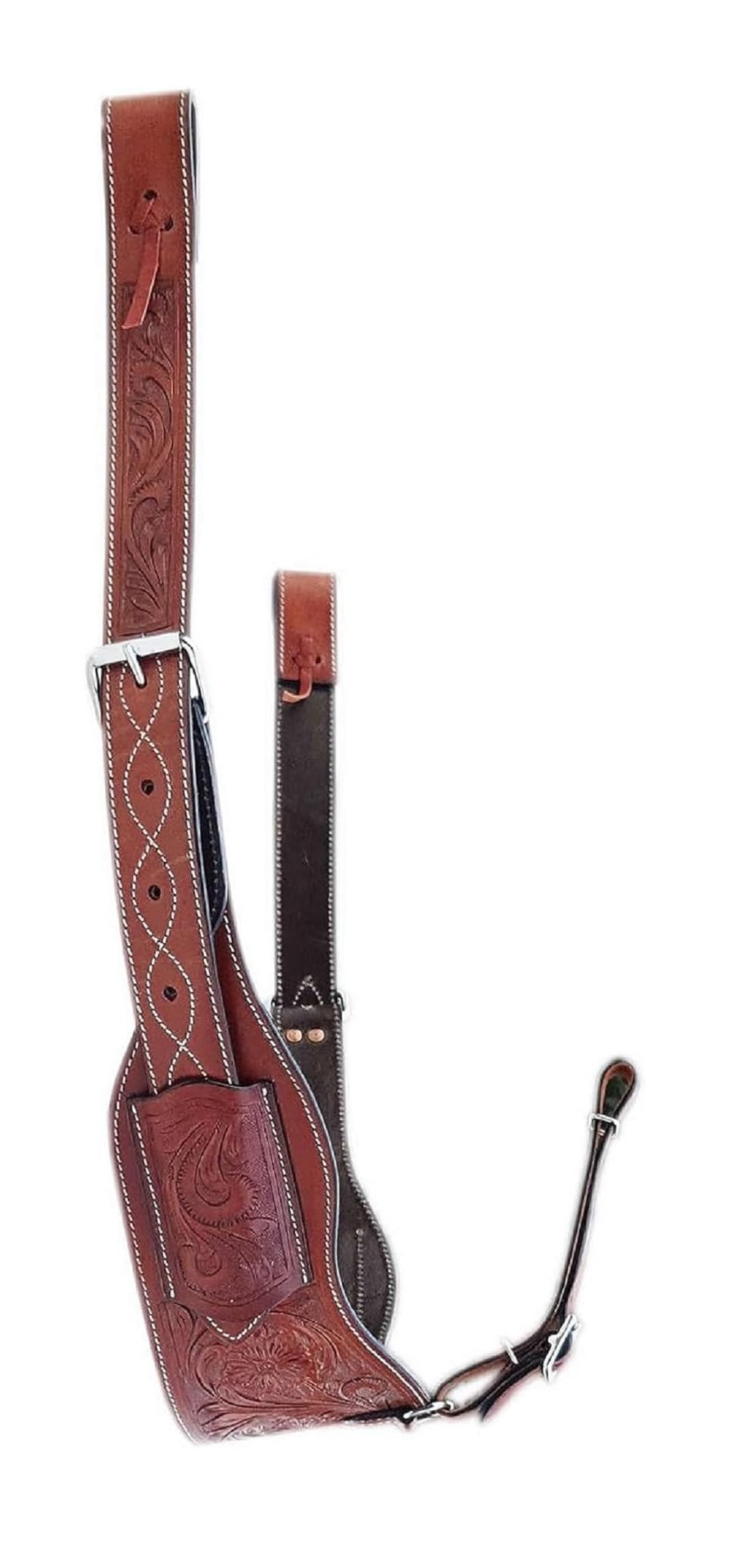 RAAVILS Western Horse Leather Complete Flank Cinch Set Rear Flank Back Cinch Girth Saddle Billets TACK Horse Cinches Color TAN