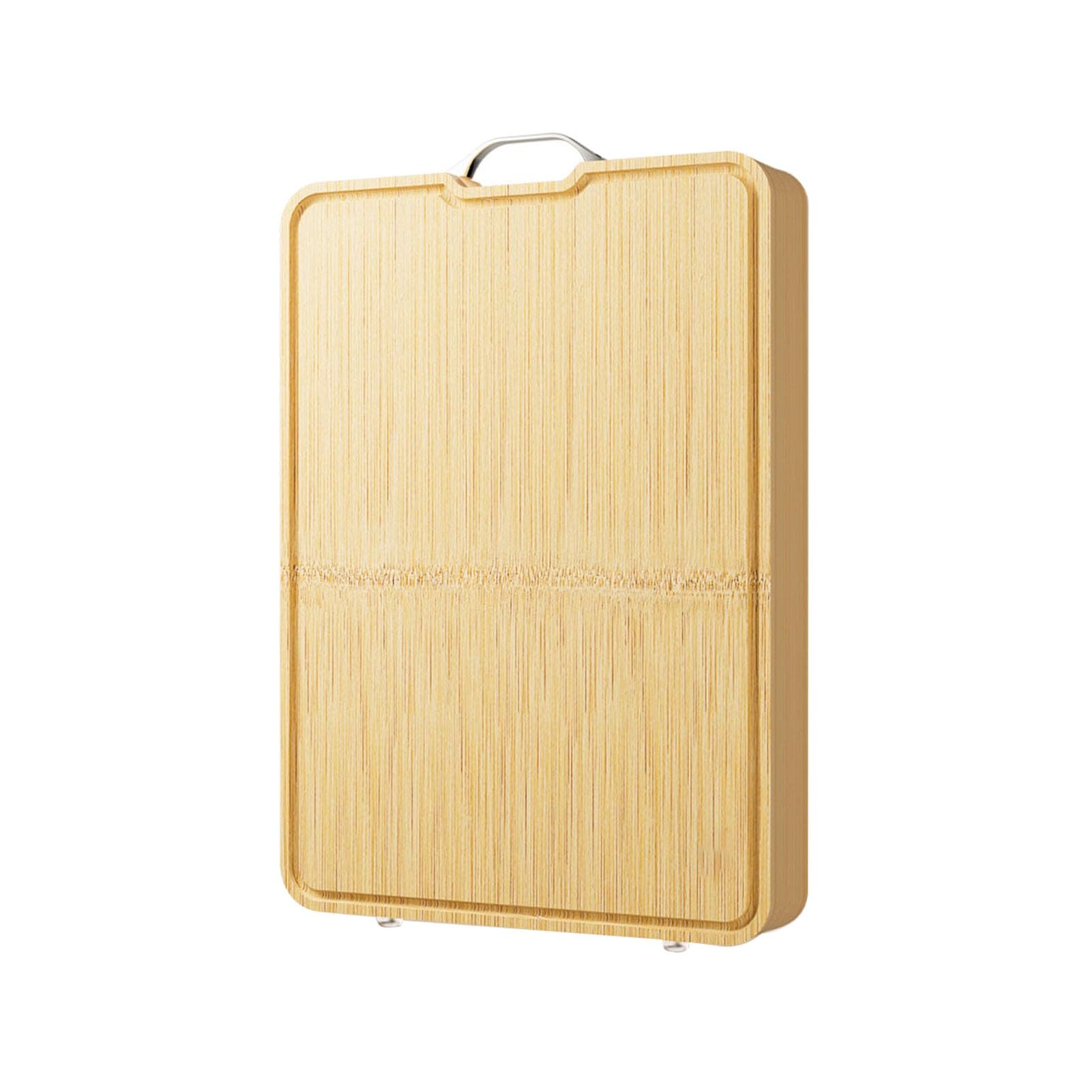 Tabla de cortar de bambú de 3 cm de grosor con mango y ranura for jugo de doble cara, ideal for carnes y frutas, 40 cm, 45 cm/17,7,Tabla de cortar(45cm/17.7in)