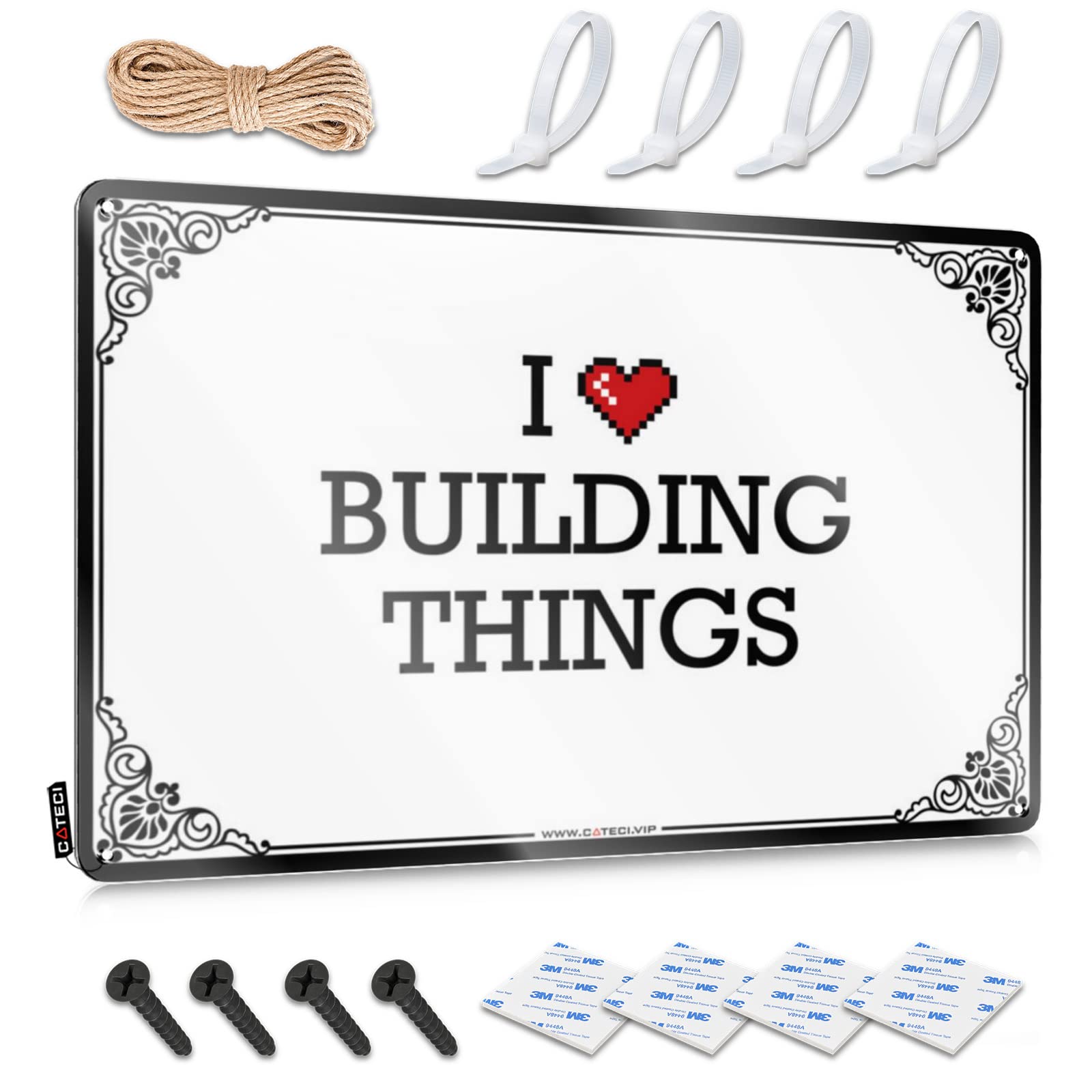Fzfn Men's Colour I Love Building Things Clean Stuff For - Matal Sign Nice Hanging Wall Decor(20X30cm)