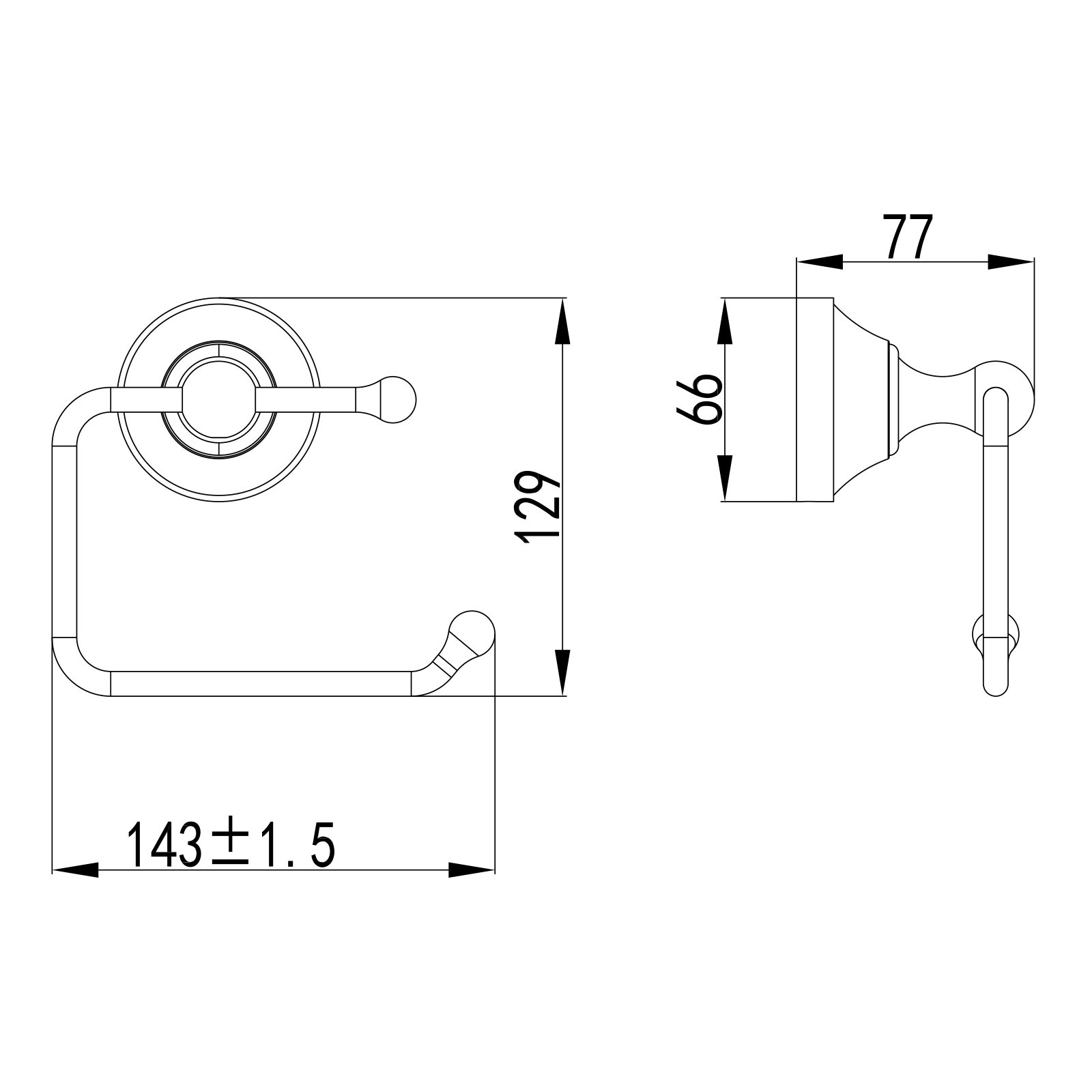 Nostalgie - Portarrollos Papel Higiénico (cerámica), Diseño Retro