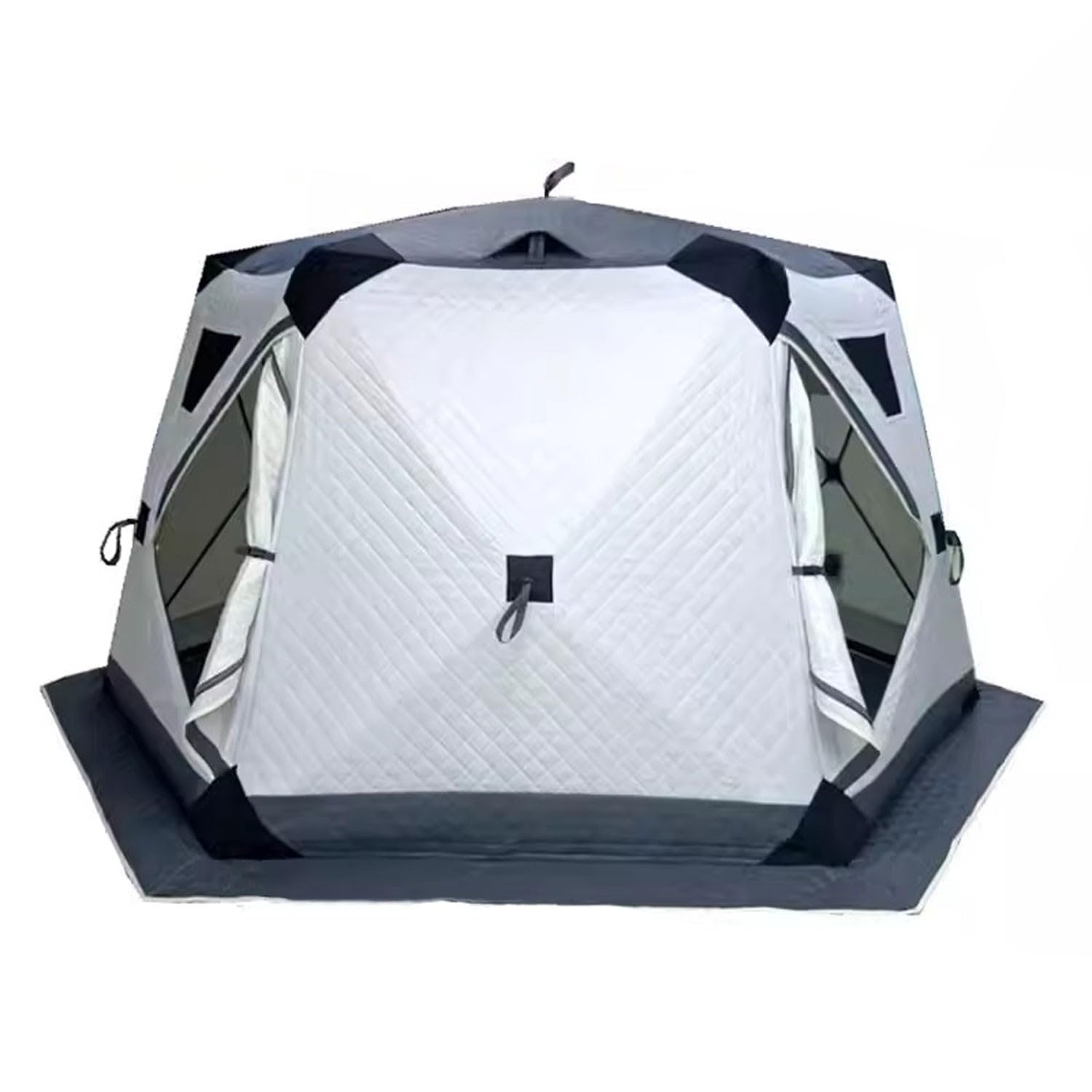 SciAza ice Fishing Tent ice Fishing shelter Insulated Thickened Warm, Cold and Rainproof Camping Ice Fishing Tent with Firewood Heater and Chimney(Color:2)