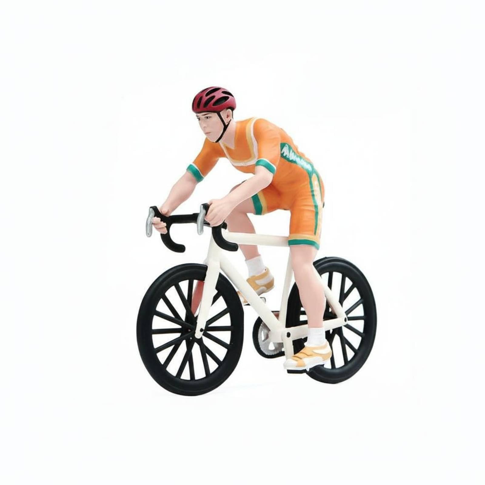 Hand-Painted Resin Cyclist Model Fragile Cyclist Miniature Collectible Road Bike Miniature Desktop Display for Decoration, Collection, Appreciation, 1-18 Scale-image-3