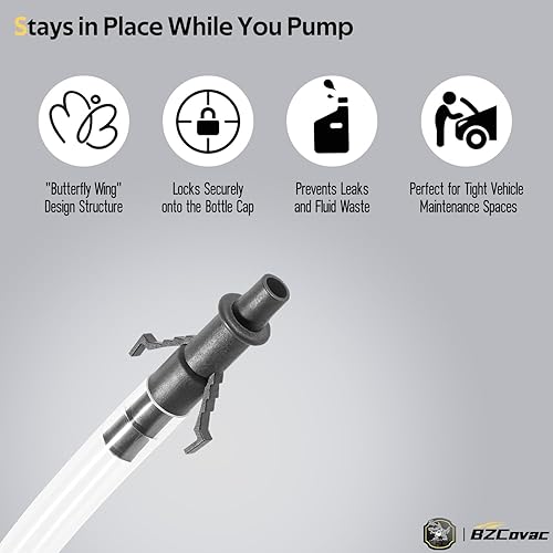 Miniatura 6 de Bomba de transferencia de aceite manual de 30 cc para botellas de galón y botellas de cuarto de galón de boca ancha - Transfiere aceite de