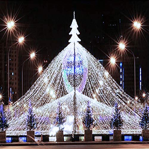 2 Pack 100 LED Solar String Lights 42ft 8 Modes Outdoor Waterproof Lights for Garden, Tree, Yard, Christmas, Wedding, Party (White)