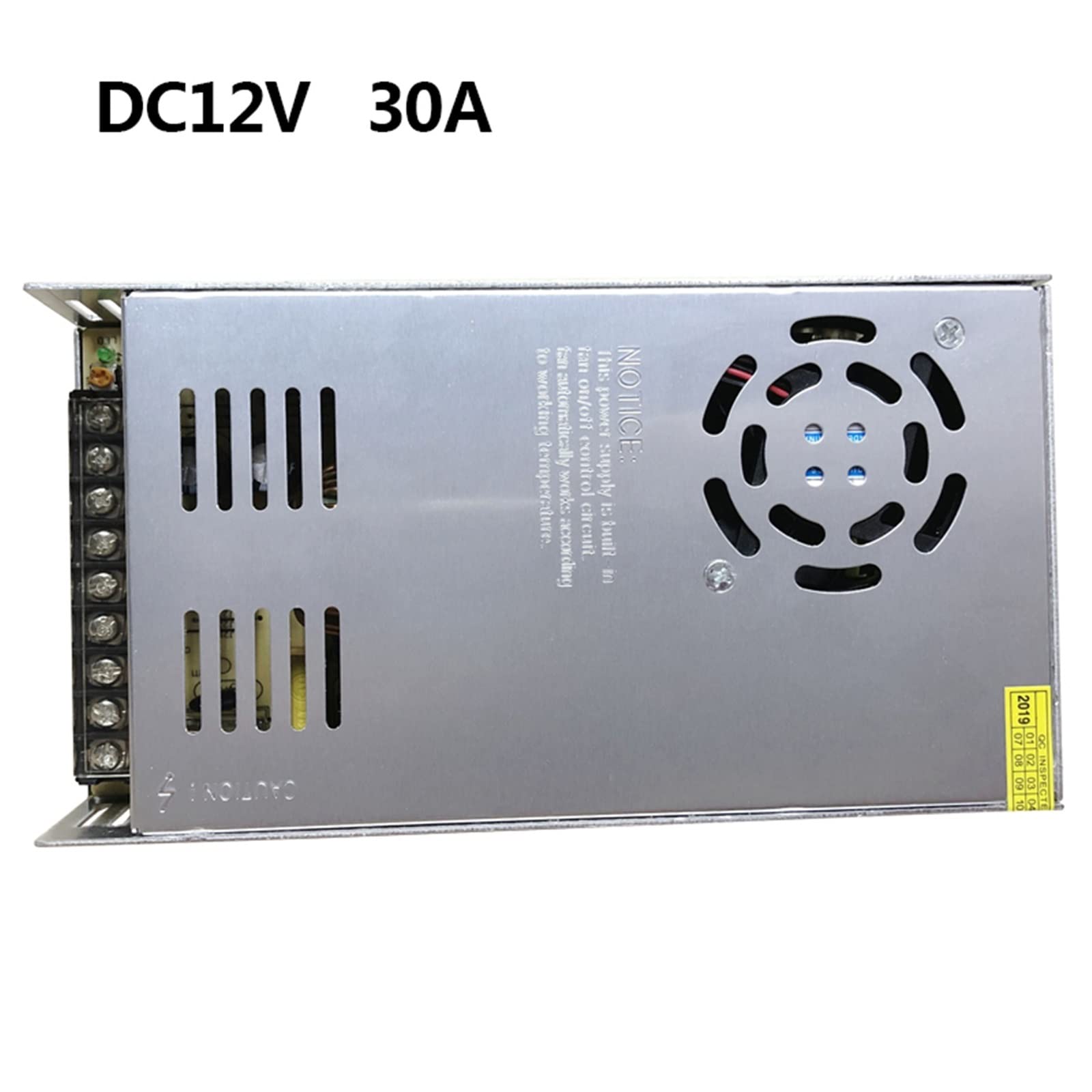 Fuente de alimentación LED DC 12V Tira de LED Transformador Interruptor Controlador 1A 2A 3A 5A 10A 16.5A 20A 30A AC110V/220V Adaptador for luz LED CCTV (Size : 12V 30A)