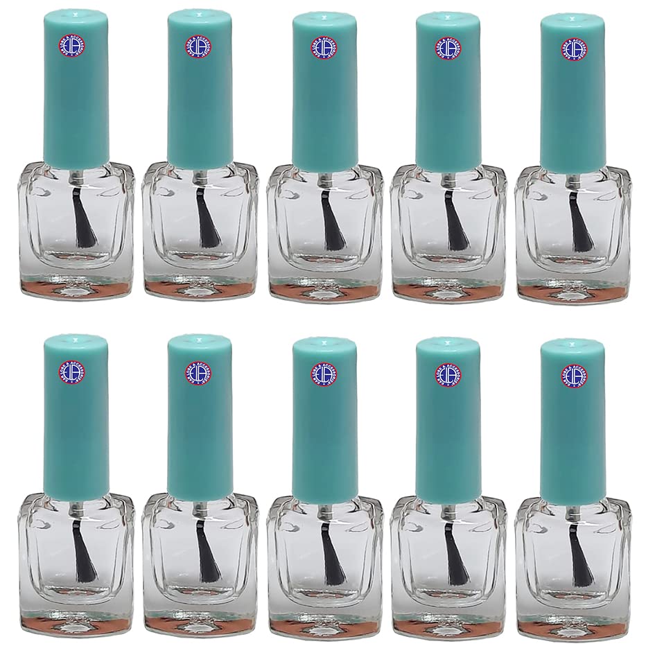 Ear Lobe & Accessories] Empty Nail Polish Bottles - 5 ml (Pack of 10) | Clear Glass Bottles | Brush Cap for Easy Application | for Nail Art | Reusable | Cuticle Oils-image-35