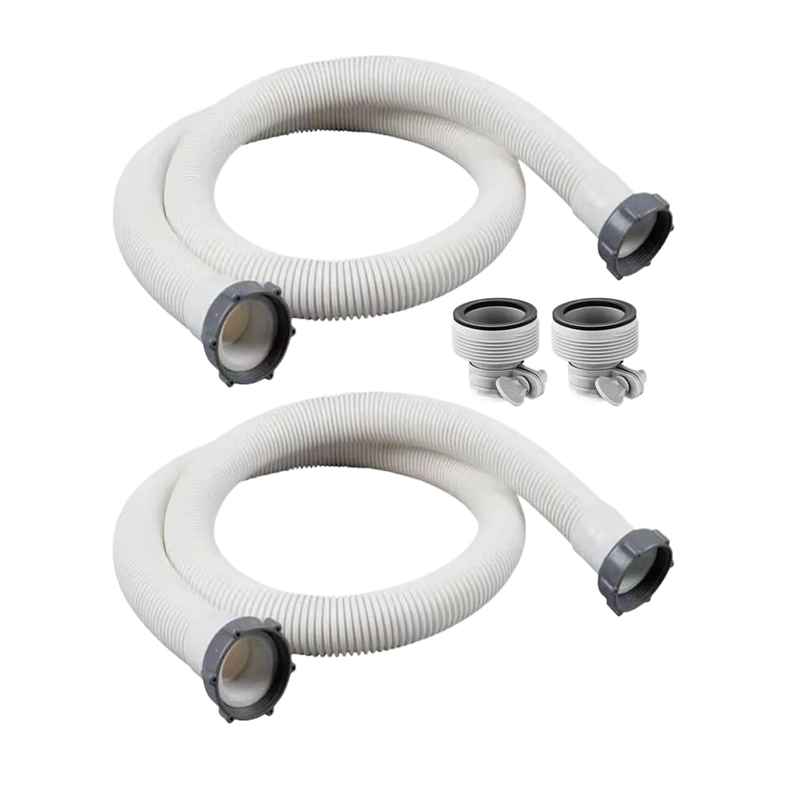 Tubo Pompa Piscina Connettore di Ricambio da 38 mm | 2 pezzi tubi piscina per pompe filtranti e Riempimento con Sabbia e Acqua Salata per Giardino, Cortile