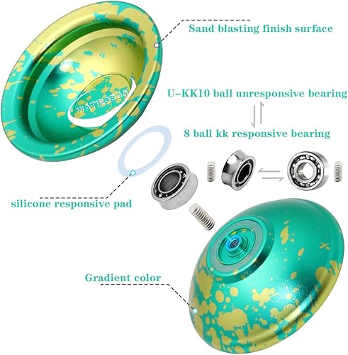 Miniatura 2 de WATIEOBOO Yoyo profesional que no responde, para jugadores avanzados de Yoyo, Yo Yo Yo de aluminio para niños principiantes con rodamiento de bolas