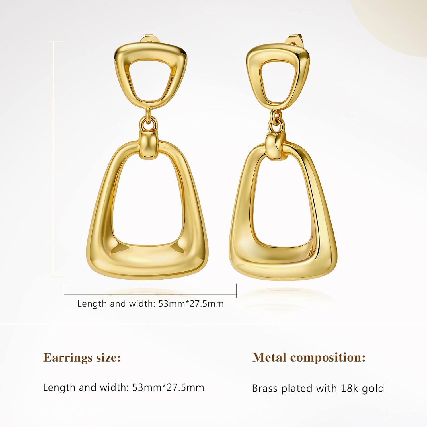 Cicy Bell Huggie Hoop Earrings for Women 18k Gold Plated Trendy Chunky Personalized Statement Drop Earrings for Gifts - Image 5