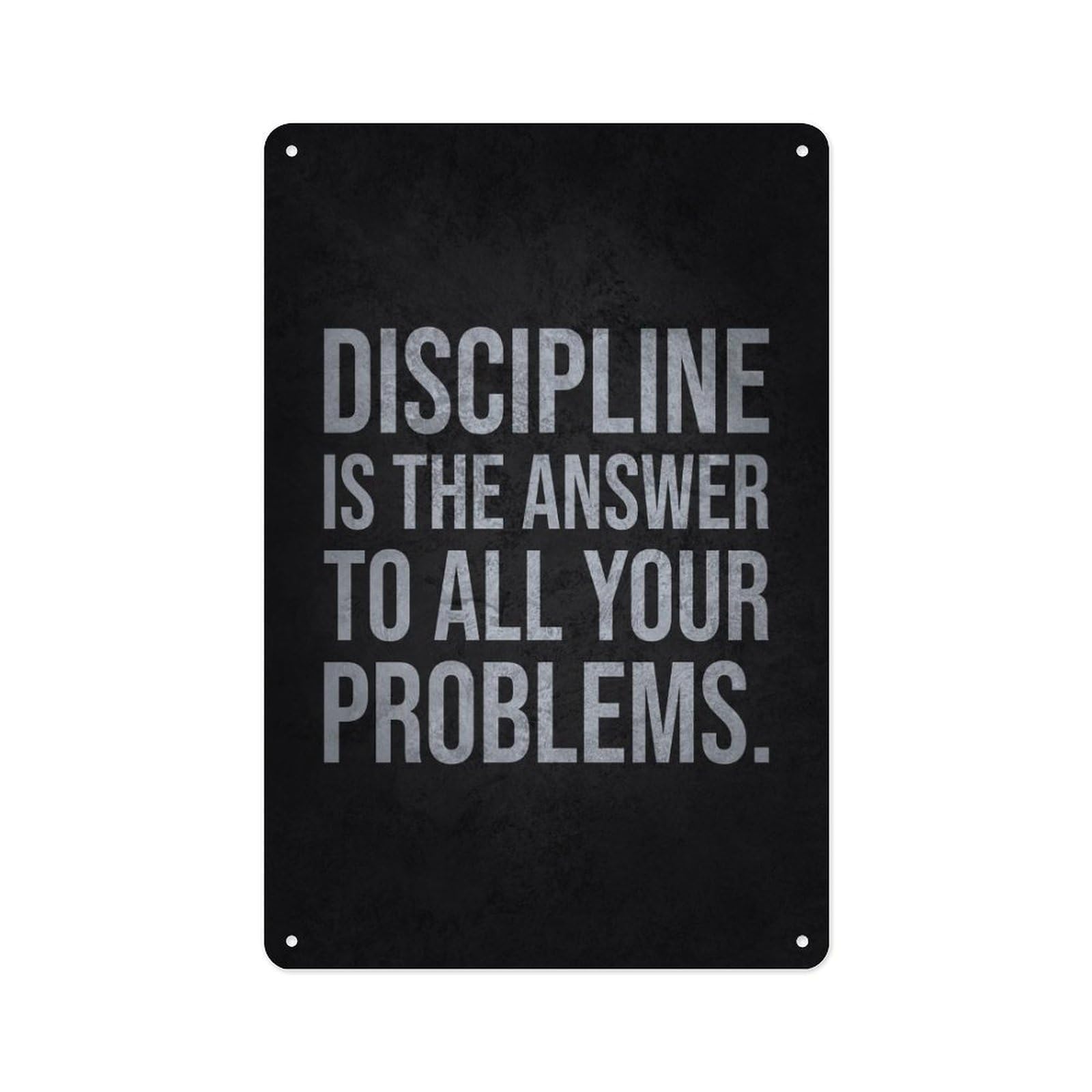 peiyeety Metal Tin Sign 12 X 8 Inch Discipline Is The Answer – Motivational Quote, Metal Plaque, For Cafe Beer Club Gym Office Living Room Wall Inspirational Decorative