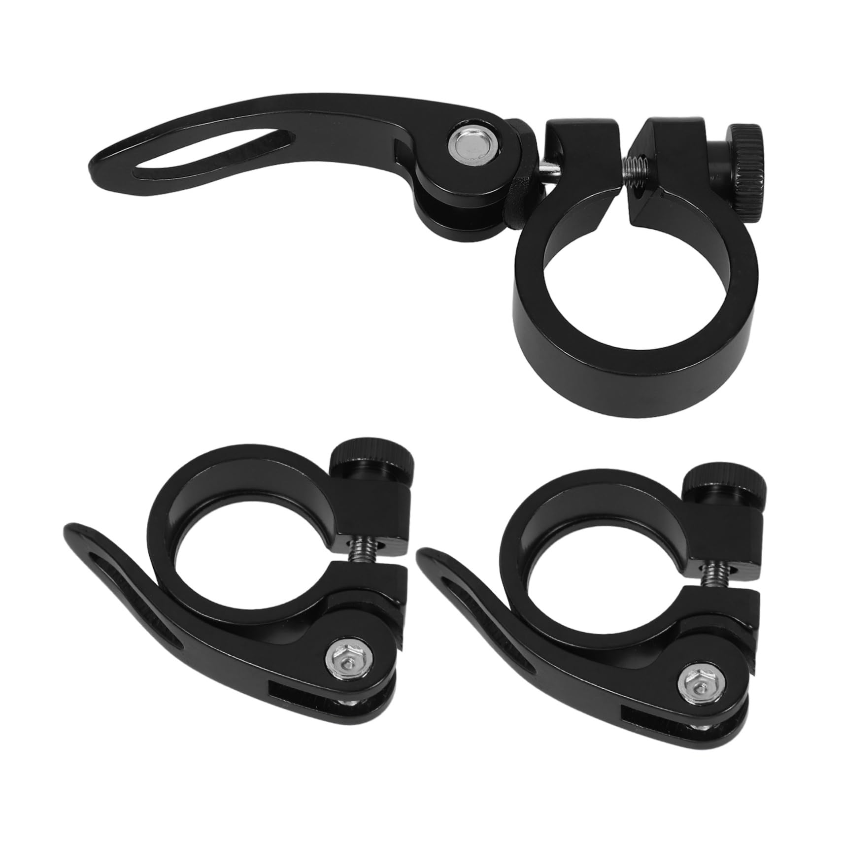 Balacoo 3pcs Bicycle Seat Post Clamp Aluminum Alloy Quick Release Seat Tube Clip for Enhanced Stability Secure Fit and Easy Adjustments for Commuting and Long Distance Travel