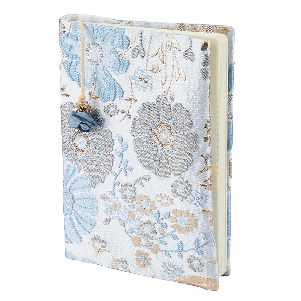 SUPERFINDINGS Blue Flower Book Cover A5 Paperback Book Protector Fabric Book Sleeve Cover Hand Book Cover Protector with Flower Pattern for Notebook Record Book Protective