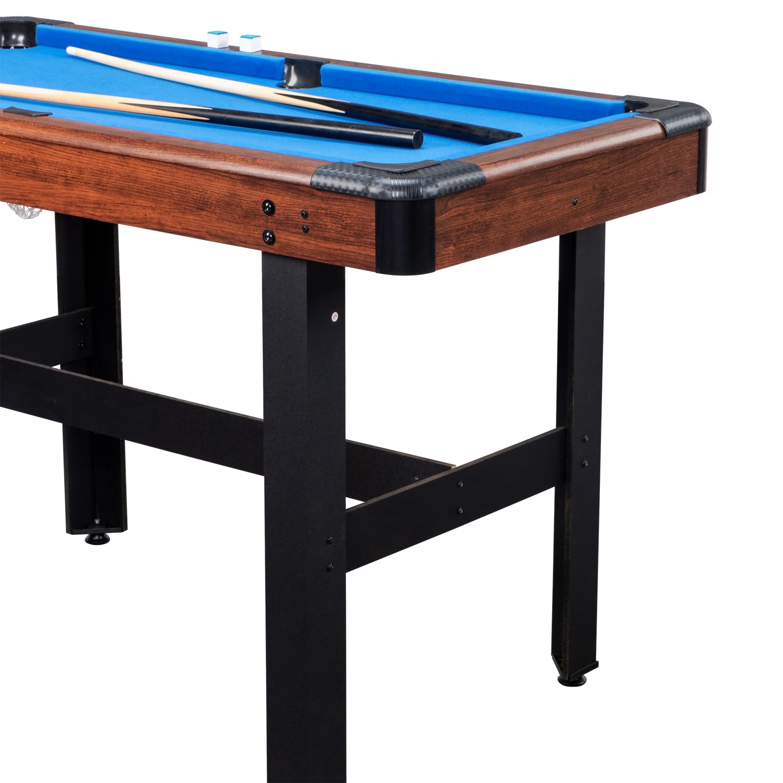 Bonnlo Table de Billard 4 Pieds avec Accessoires pour Enfants et Adultes, Mini Billard, 122x61x76 cm, Bleu
