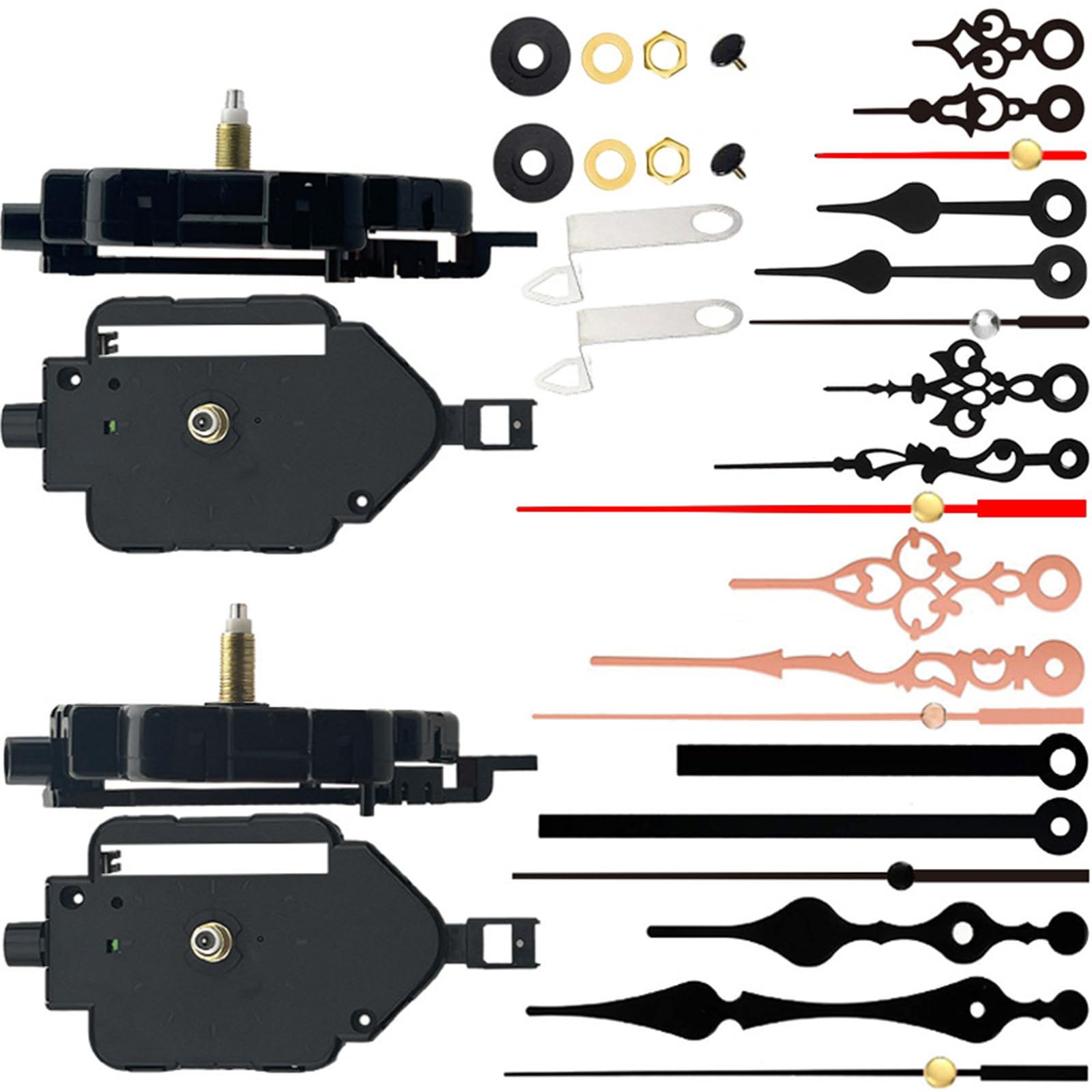 GMBYLBY 2 Pack Pendulums Clock Mechanism With 6 Pair Of Clock Hands Set Quartzs Movement Accessories Kits For Clock Repair Parts Pendulum Mechanism