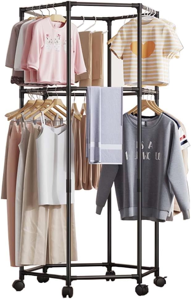 Indoor Clothes Drying Rack, Coat Rack with Wheels, Clothing Rack for Hanging Clothes, Clothing Racks for Hanging Clothes White Standing Dry Racks