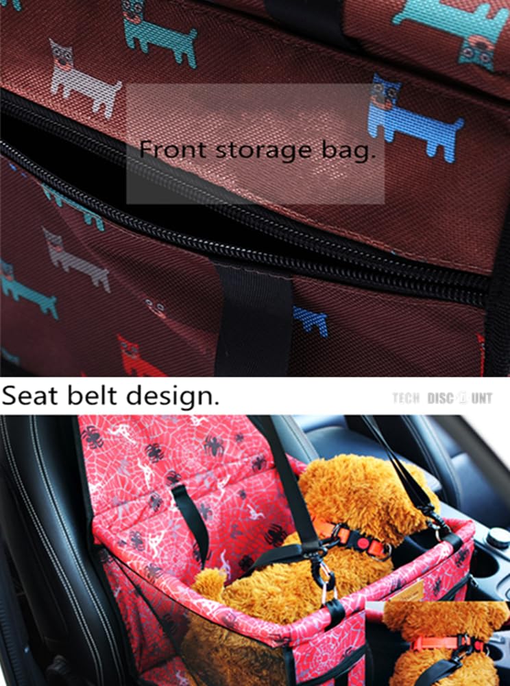 Bolsa de Transporte de Perro Gato Coche cinturón de Seguridad Asiento de Coche Animal doméstico Impermeable Plegable Respirable Seguro