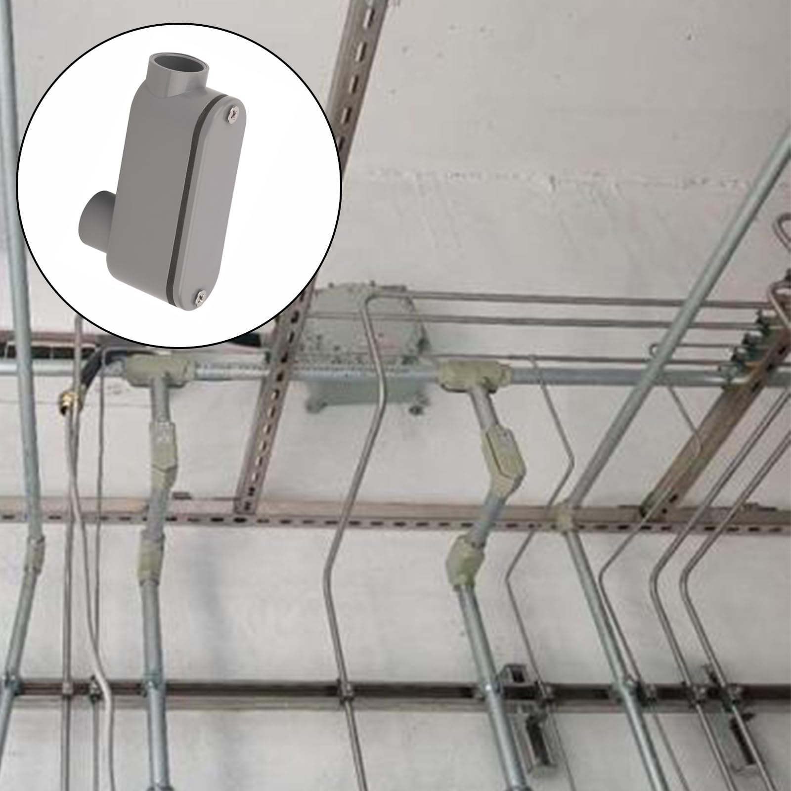 4Pack 1/2 Inch Rigid PVC Conduit Body Type LB, Slip x Slip PVC Conduit Bodies LB Type with Cover and Gasket, Gray — Amazon image 7
