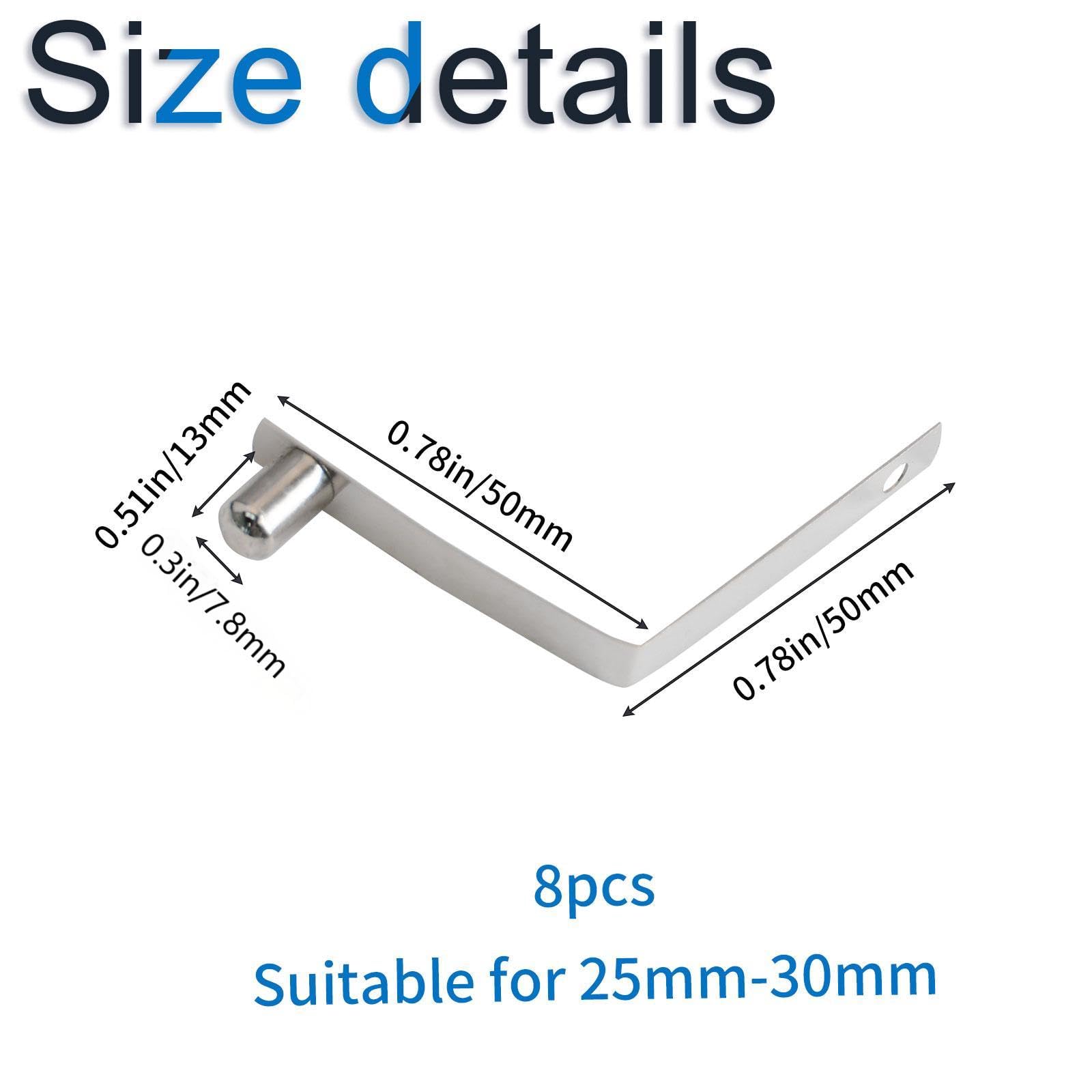 INCREWAY Compressed Spring 25-30mm Diameter Tube 8Pcs V Shaped Flat Single Button Paddle Tent Pole Push Spring Snap