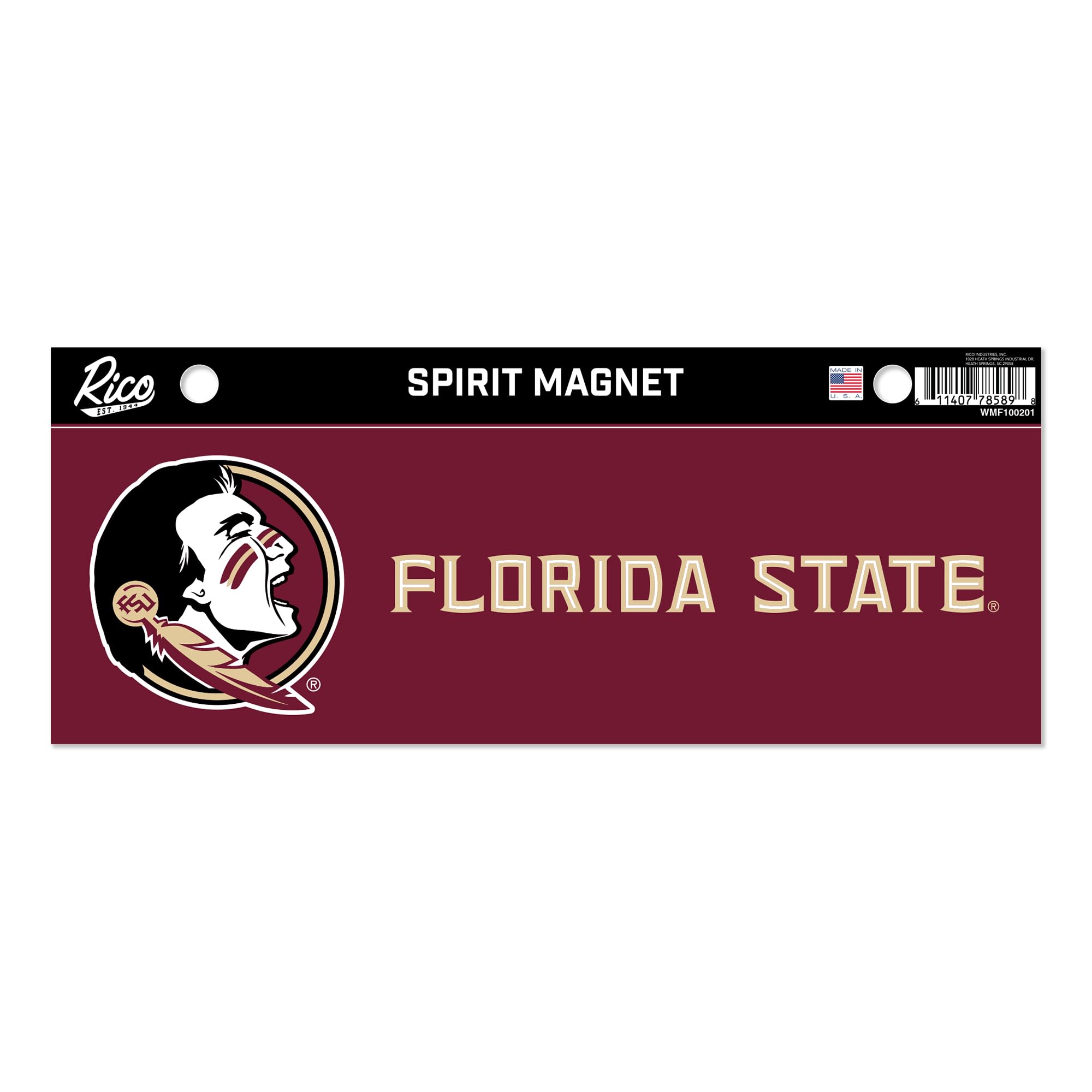 Rico Industries NCAA Florida State Seminoles 4 x 10 Team Spirit Magnet - Car, Home Décor - Refridgerator, Office, Kitchen