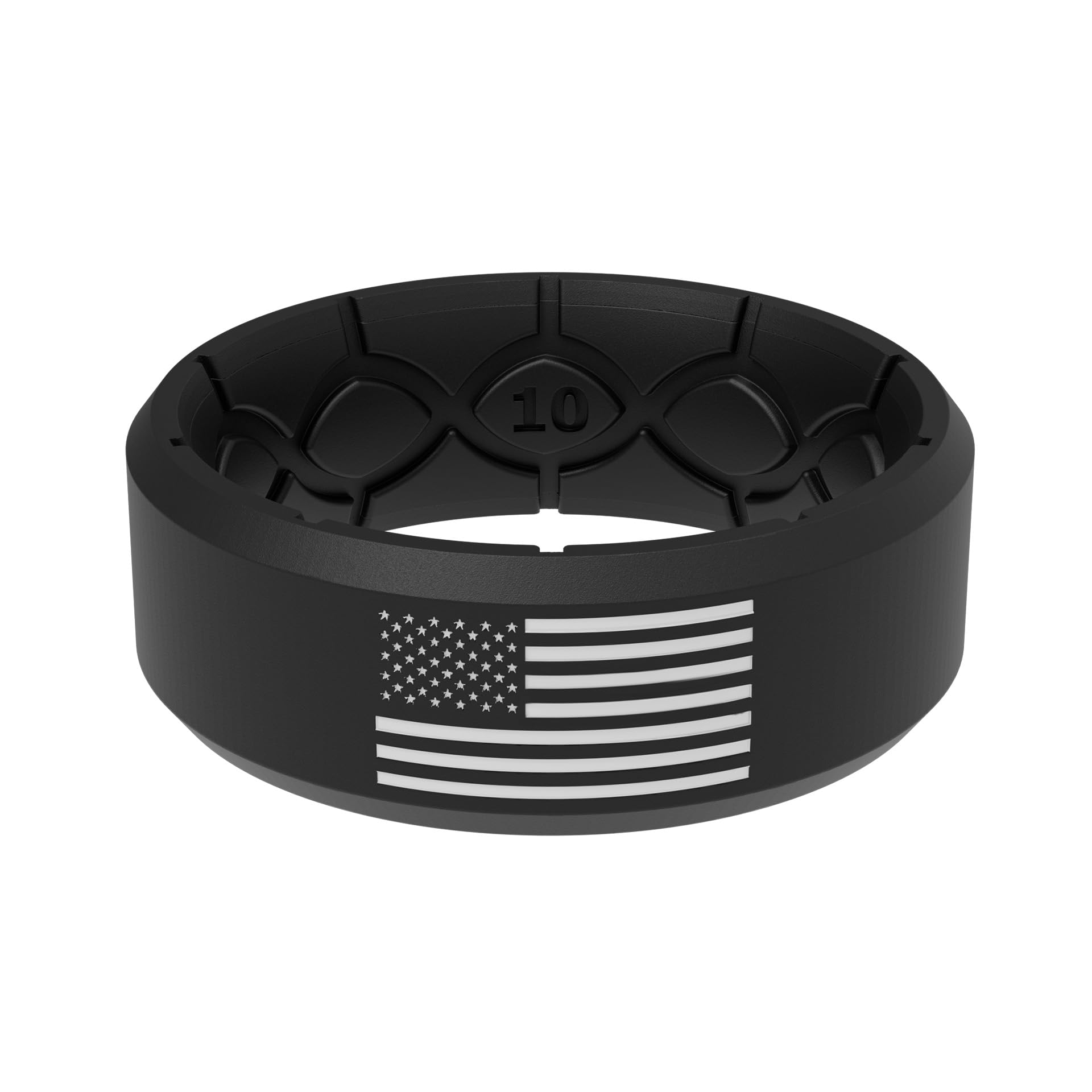 Groove Life Edge Silicone Ring - Breathable Rubber Wedding Rings for Men, Unique Design, Comfort Fit Ring