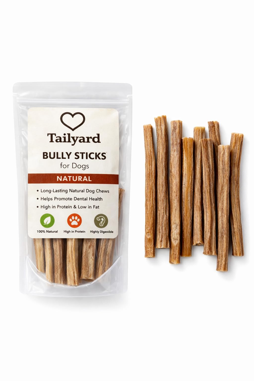 Premium Bully Sticks for Dogs – 7 Pack (12 cm) | Natural Beef Pizzle Chews | Long-Lasting, High-Protein Dental Treats | Grain-Free, Low-Odour Dog Chews