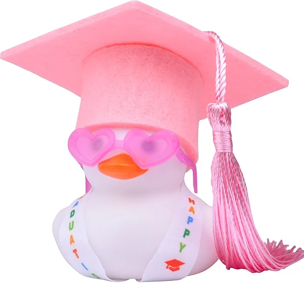 MuMyer Graduation Rubber Duck Car Ornaments, Duck Car Dashboard Decorations for Graduation Gift with Mini Sunglasses Graduate Hat and Sash