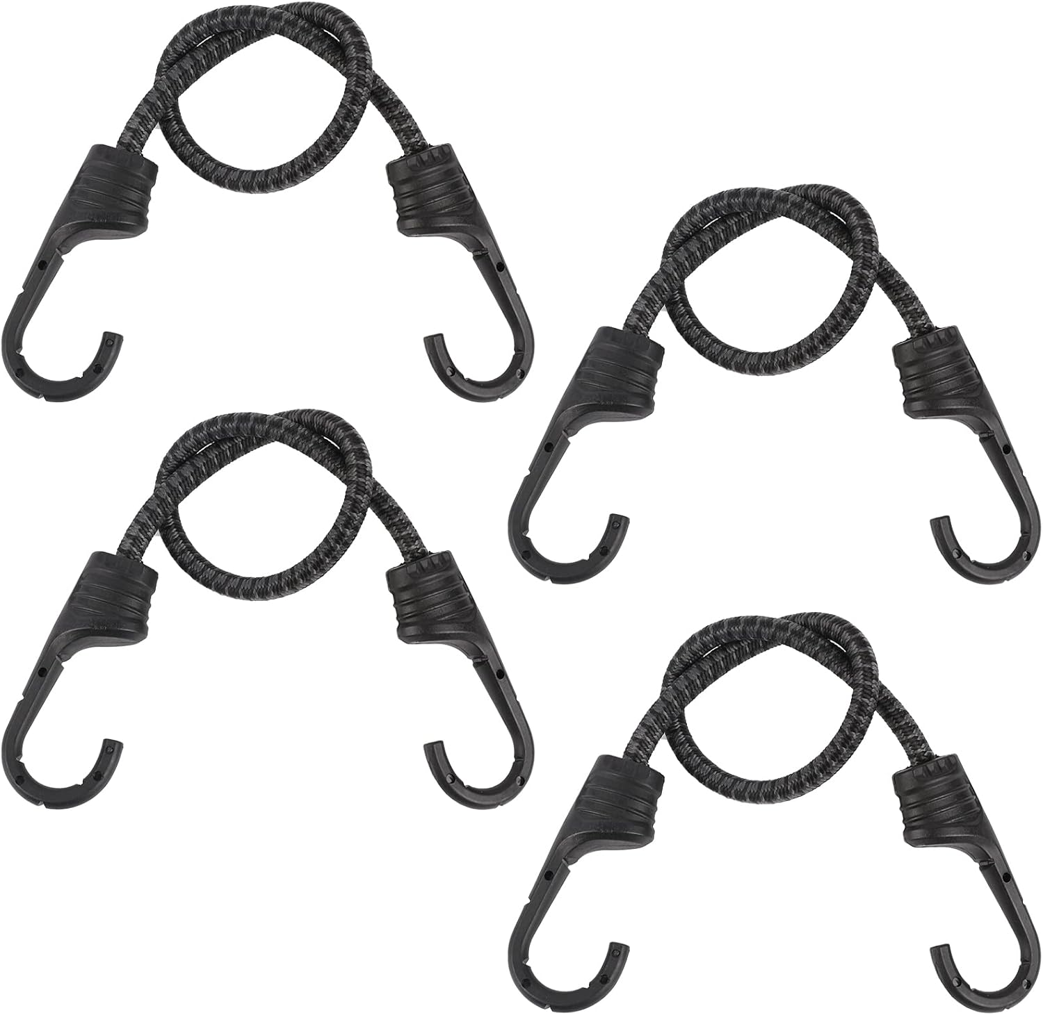 10 Stück Bungee-Seile Mit Haken – Verstellbar Von 25 Bis 122 Cm, Naturlatex, Für Camping & Transport