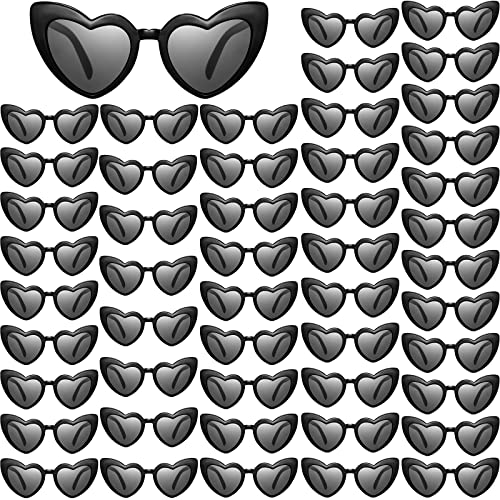 Sieral 50 Pairs Heart Shaped Sunglasses Vintage Heart Sunglass Bride Women's Sunglasses Retro Glasses for Wedding Party