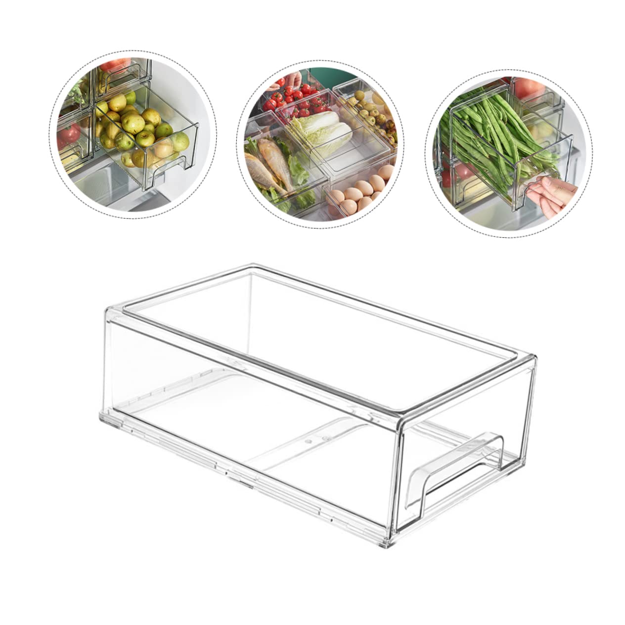 Kühlschrankbox aus Pet, Große Aufbewahrungsbox für Obst und Reste | Stapelbar, Transparentes Design, für Gefrierfach und Küchenschränke, Leicht zu Reinigen