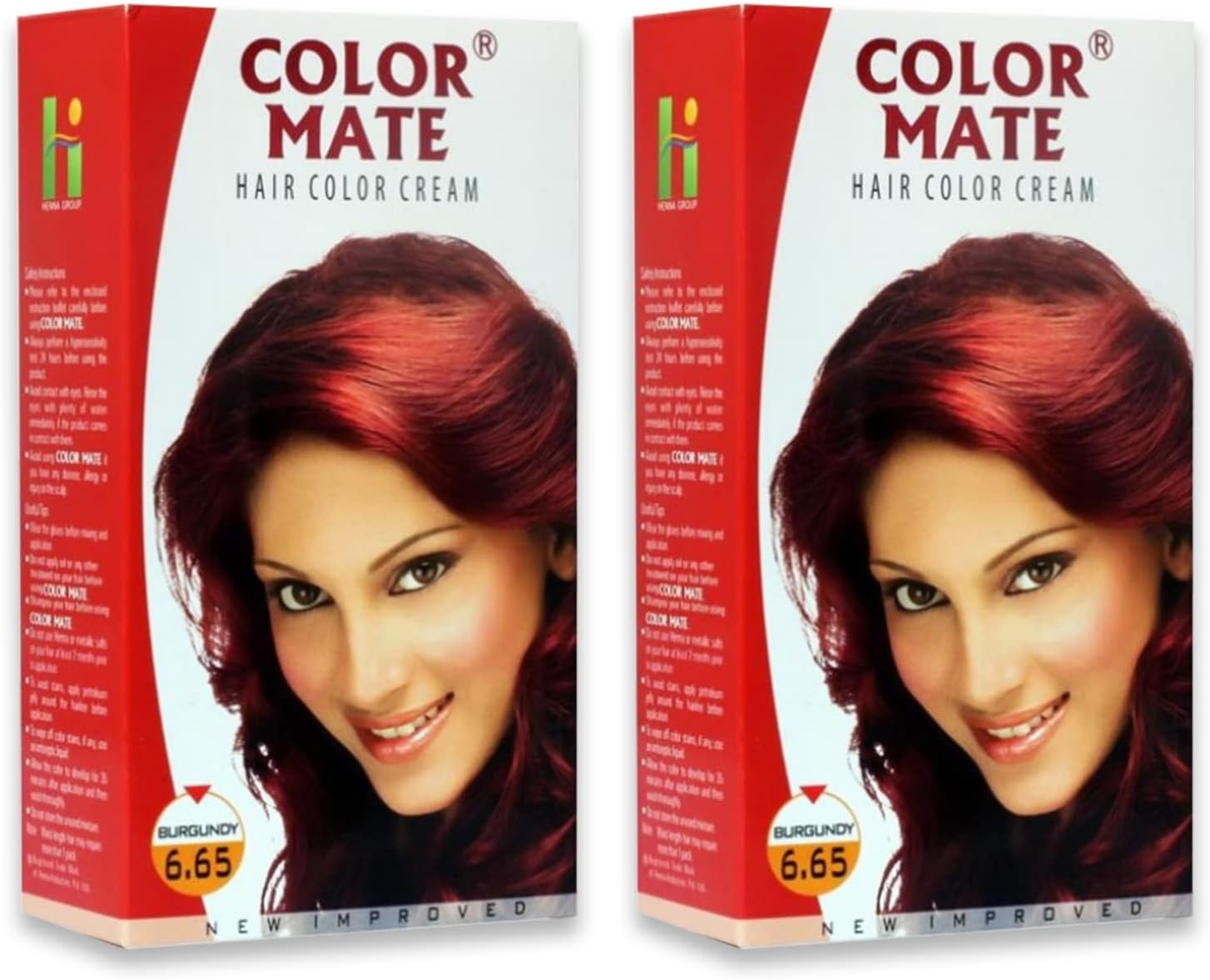 Hair Color Cream, Burgundy, 130ml (Pack of 2)