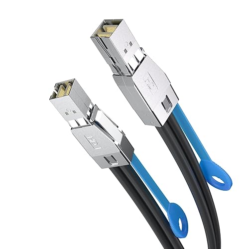 H!Fiber.com Cable externo Mini SAS HD SFF-8644 a SFF-8644, 12 Gbps de alta densidad, 100 ohmios, 1.6 ft (1.64 pies), 28 AWG, para servidor de disco