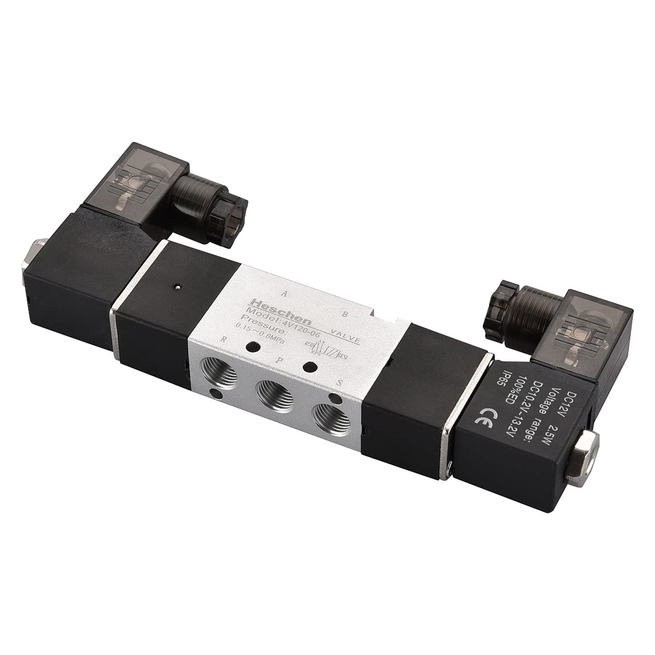 Électrovanne Pneumatique Heschen 3V210-08-NO - 220VAC, PT1/4, 3 Voies Normalement Ouverte