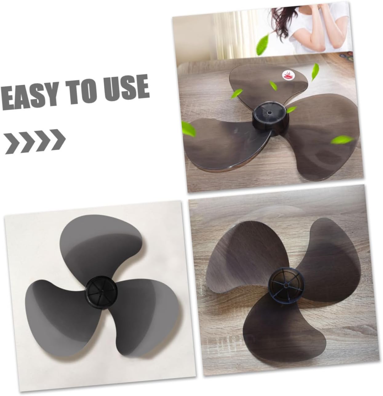 2pcs Plastic Fan Blades for Standing Pedestal Fan Replacement Accessories Smooth Edge Design Fit