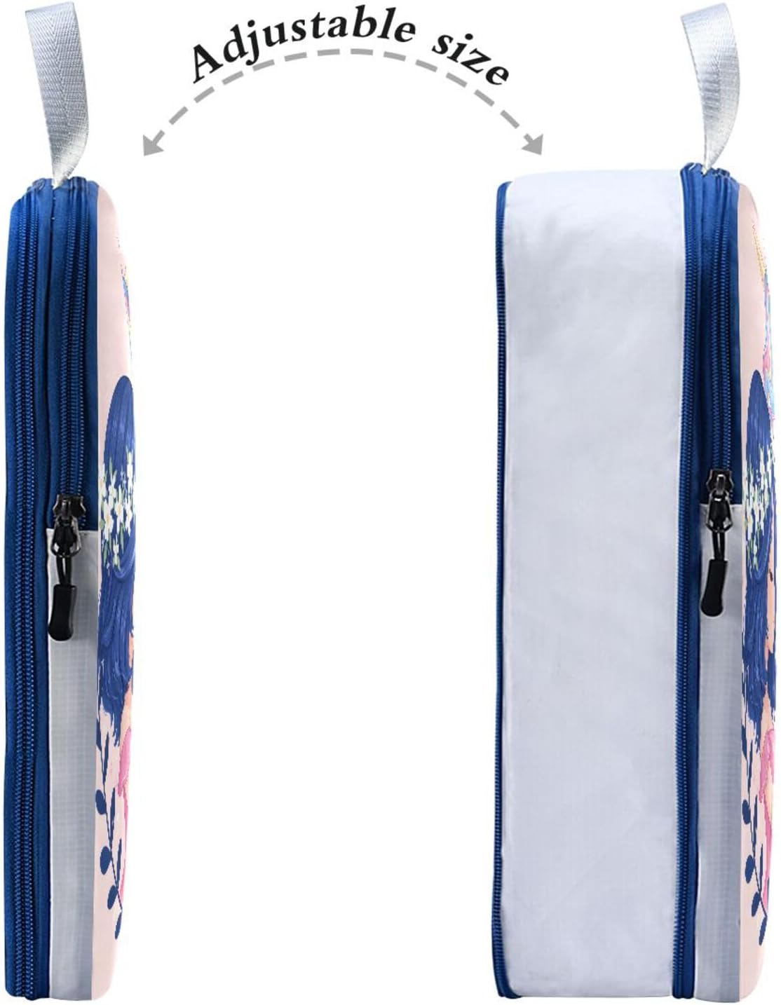 MNSRUU Packing Cubes Cute Girl And Unicorn Compression Luggage Cubes Packing Bags Travel Organizer for Suitcases, 3 PCS