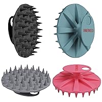Vista 14 de INNERNEED - Cepillo de champú para el cuero cabelludo con masajeador, limpiador manual para el cuero cabelludo para cabello húmedo y seco, cerdas