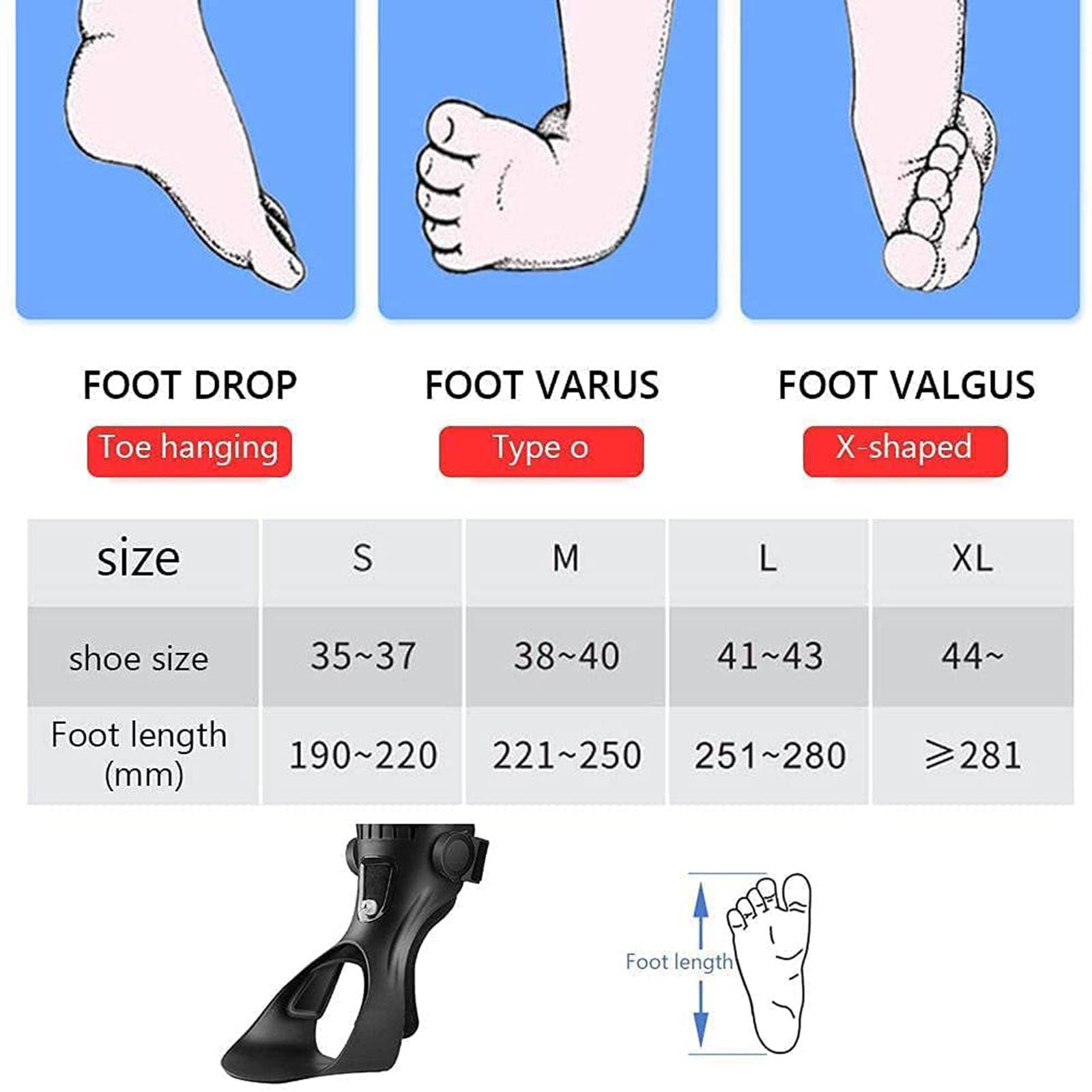 Ortesis de pie caído, férula Nocturna para Fascitis Plantar, férula Nocturna para Fascitis Plantar, férula Nocturna para hemiplejía, Zapatos para Caminar (pie Izquierdo S)