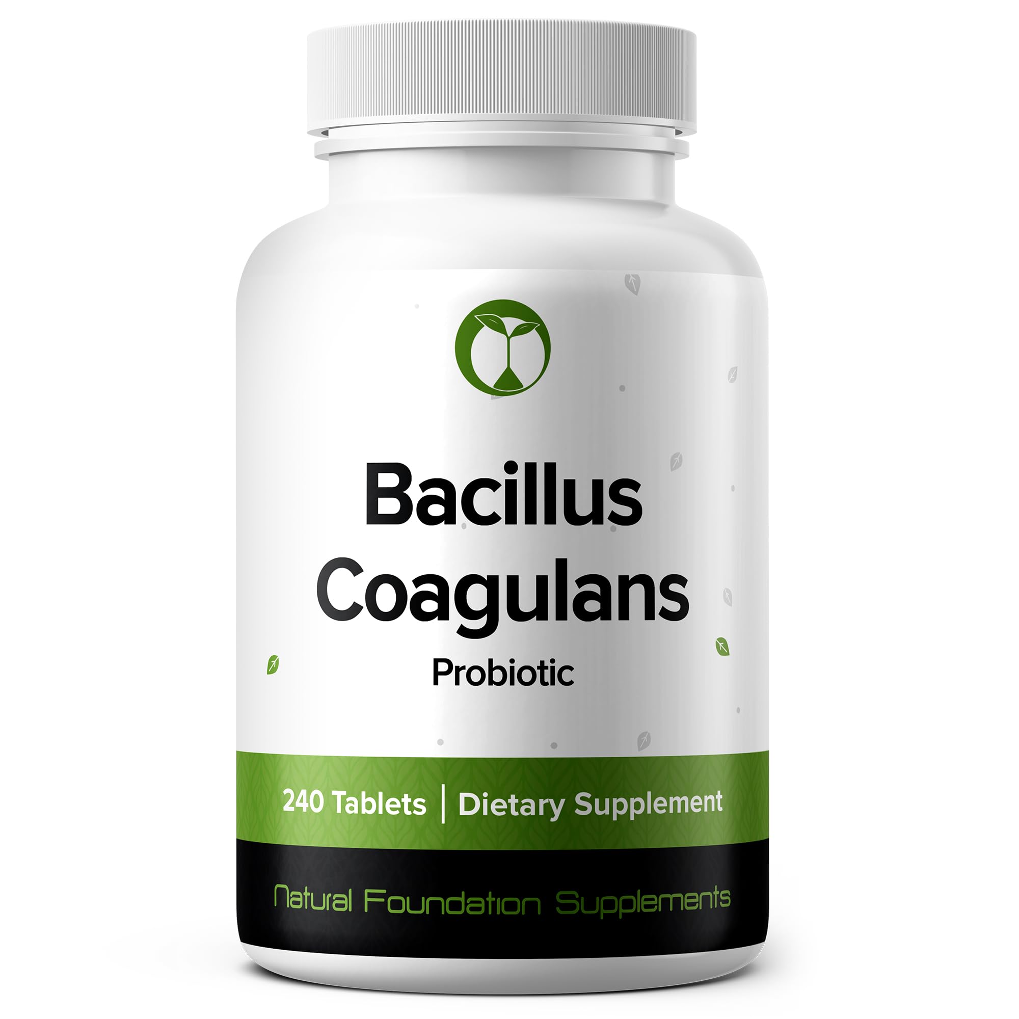 Natural Foundation Supplements Bacillus Coagulans Probiotic Supplement 240 Tablets 3 Billion CFU Probiotics for Men & Women Supports Intestinal Digestive & Gut Health (240, Bacillus Coagulans)