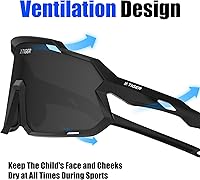Vista 7 de X-TIGER Gafas de sol polarizadas para niños y niñas, lentes de sol de béisbol polarizadas para niños de 8 a 14 años, UV400, gafas de ciclismo