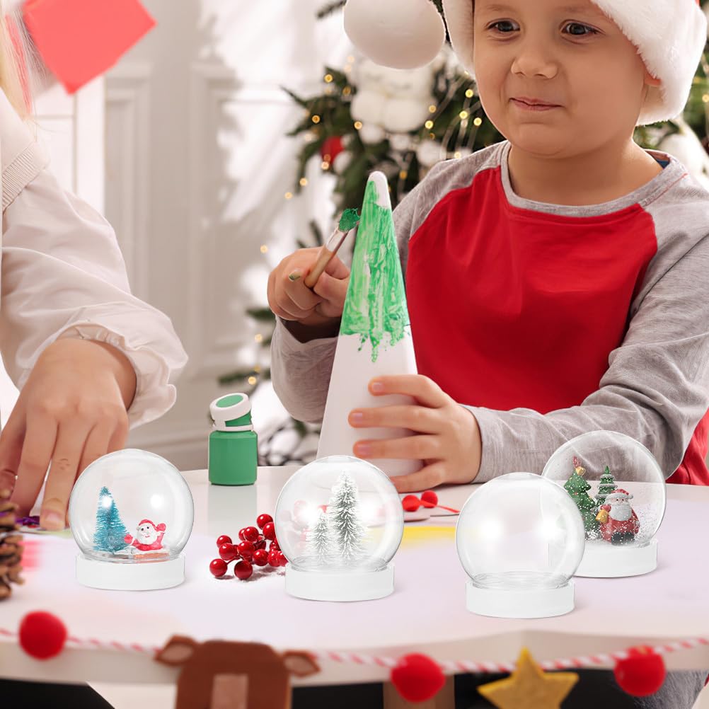 Homoyoyo 60 Bolas de Nieve para Hacer Tú Mismo, de Plástico Rellenables de 150 Ml con Tapa de Rosca para Decoración de Navidad, Cumpleaños, San Valentín, Fiestas, 2,9 X 2,6 Pulgadas