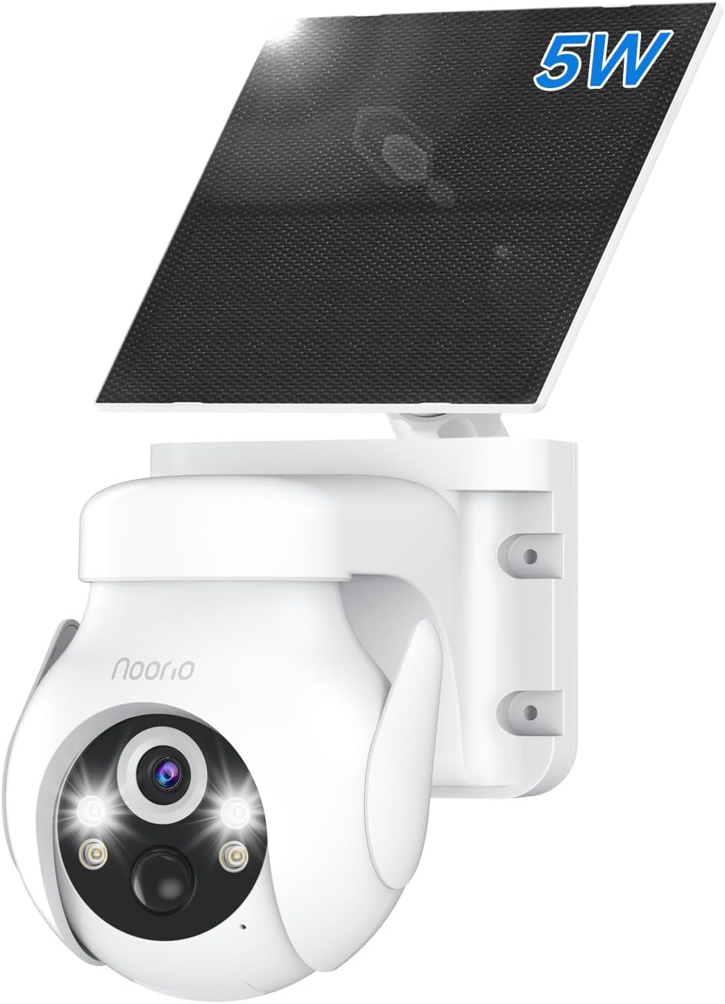Noorio Solar Camera Outdoor Wireless, 2K 360° View Camera for Home Security Battery Powered, AI Auto Tracking, Color Night Vision, 2-Way Talk, SD/Cloud Storage Noorio Solar Camera Outdoor Wireless, 2K 360° View Camera for Home Security Battery Powered, AI Auto Tracking, Color Night Vision, 2-Way Talk, SD/Cloud Storage