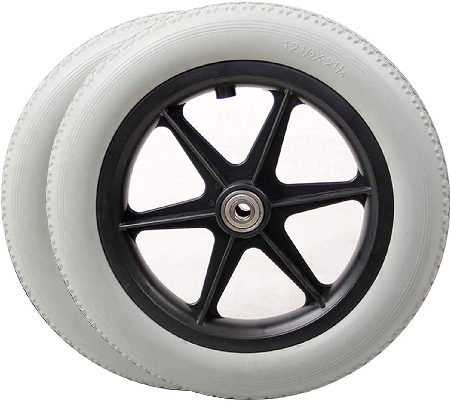 Ruedas para sillas de Ruedas Ruedas traseras manuales de 12 Pulgadas (30 cm) con rodamientos Accesorios universales para Ruedas de Repuesto para sillas de Ruedas, Gris 421Sensational