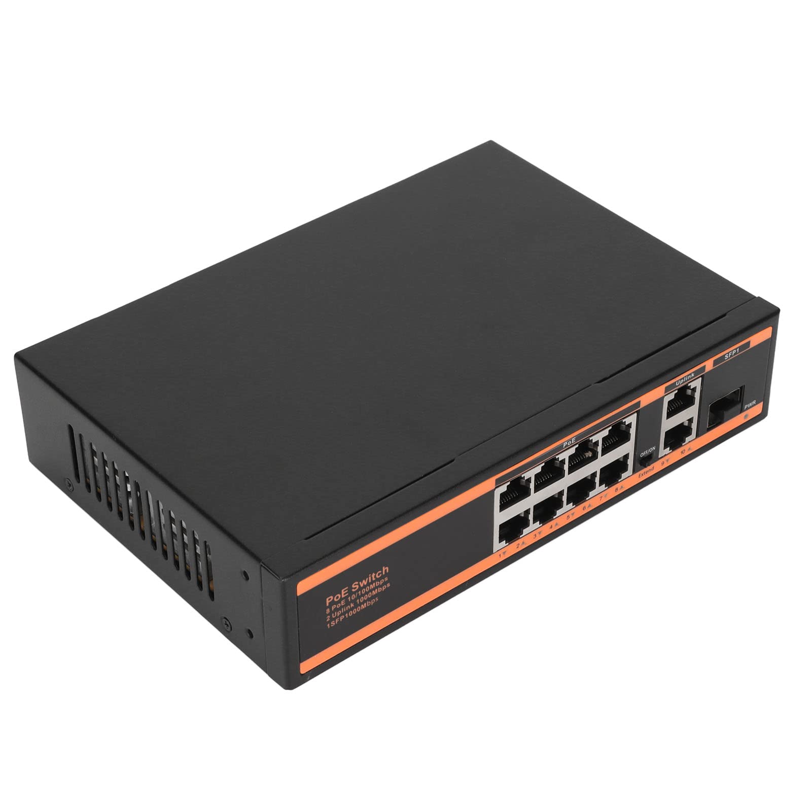 10-Portańskie PlZłącznik Poe, 8 Portowie Fast Ethernet Poe, 2 Porty Fast Ethernet, Niezarządzaliny Pluącznik Gigabit IEEE 802.3AT z Automatykizną detekcją, Cichy Bezyylatora,