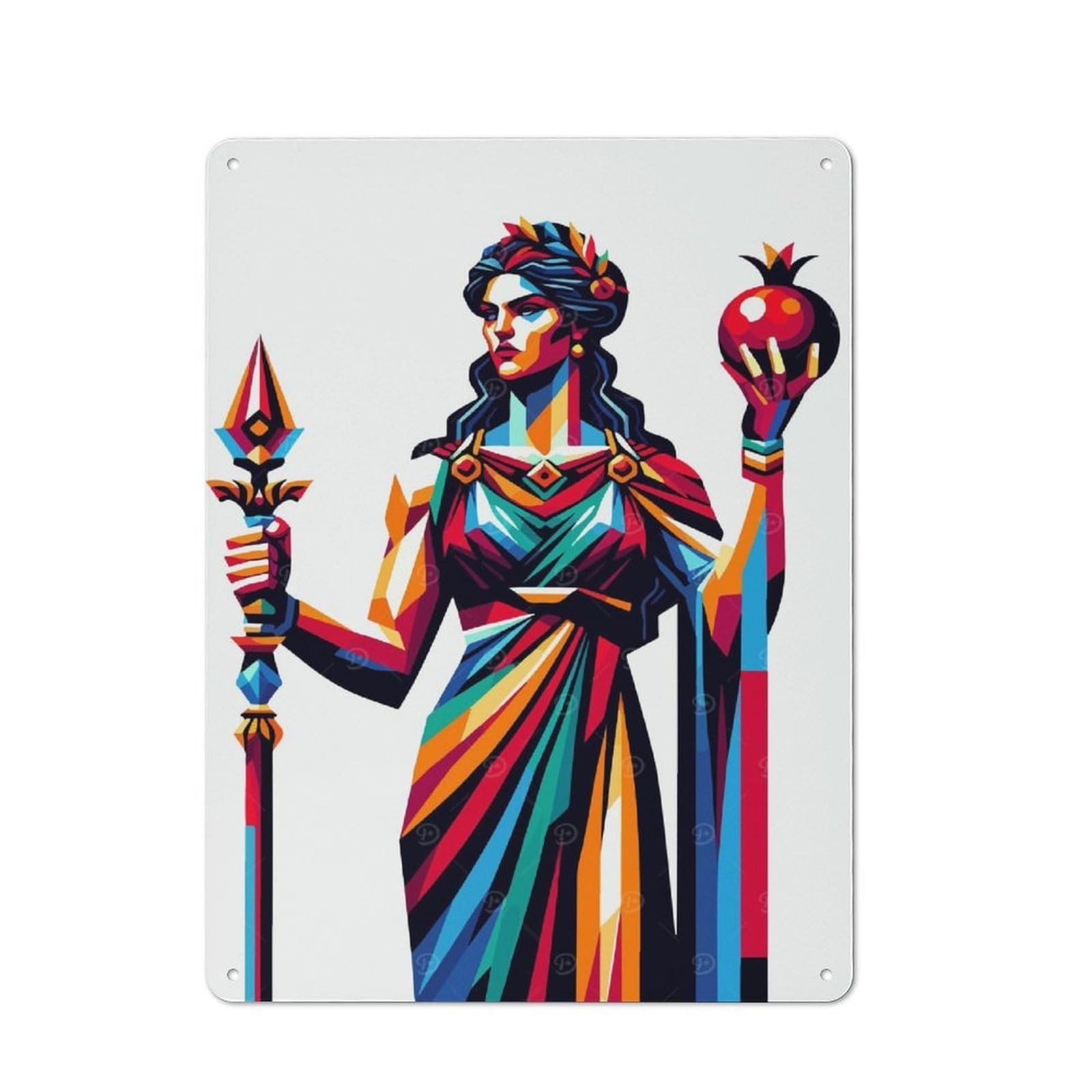 Junmoney Hera Queen Of The Gods For Garden Room Or Summerhouse, Vintage Tin Sign 40X30cm, For Display In Garden Rooms And Summerhouses